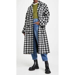 KATIENYC STAND STUDIO Mikaela Brushed Wool Coat size FR42 in Houndstooth